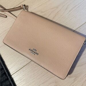 Coach Pebbled Leather Crossbody in Blush Pink